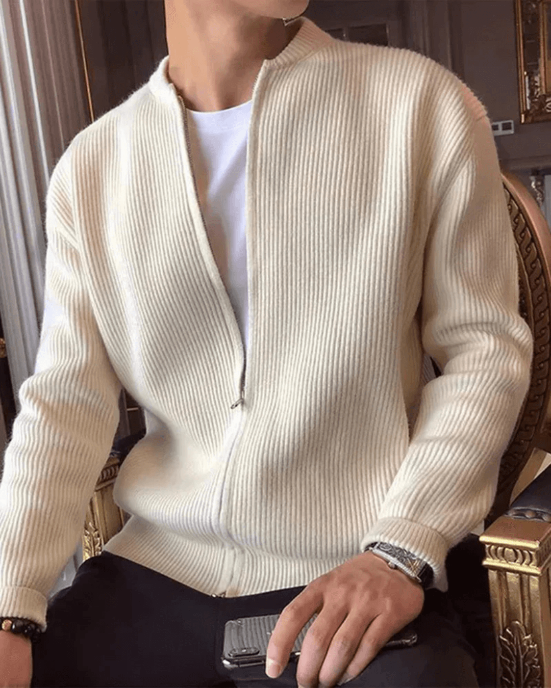 Modern Knit Zip Cardigan