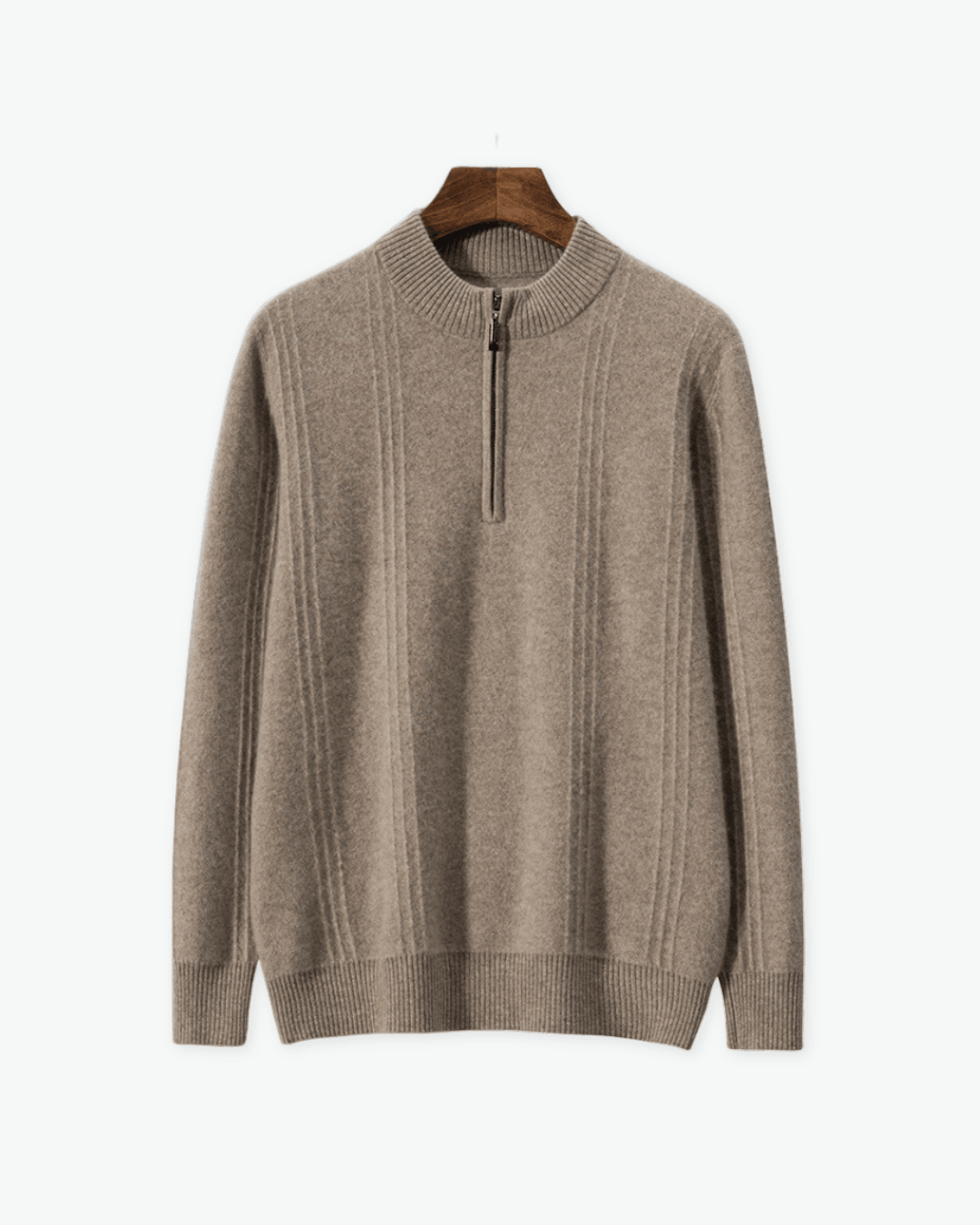 Cashmere Blend Ribbed Half Zip